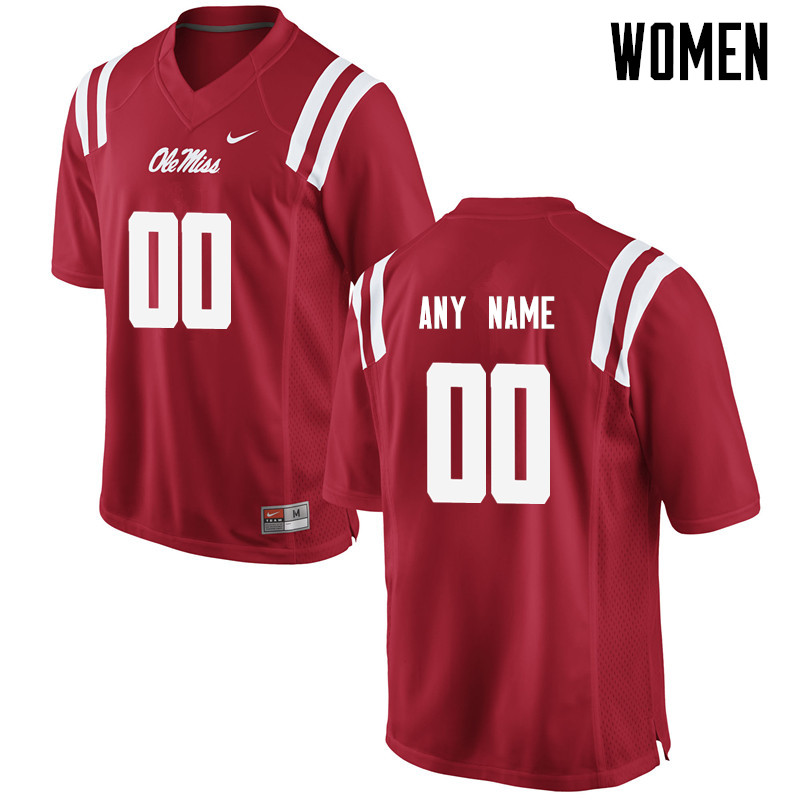 Customs Ole Miss Rebels Women College Football Jerseys-Red